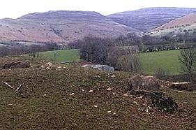 Ty Isaf long cairn in the Black Mountains of Powys. Tombs with so little visible structure pose many problems for the archaeoastronomer, unless an excavation plan is available